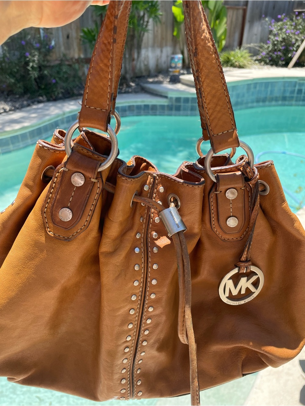 MK LEATHER STUD BAG AS IS